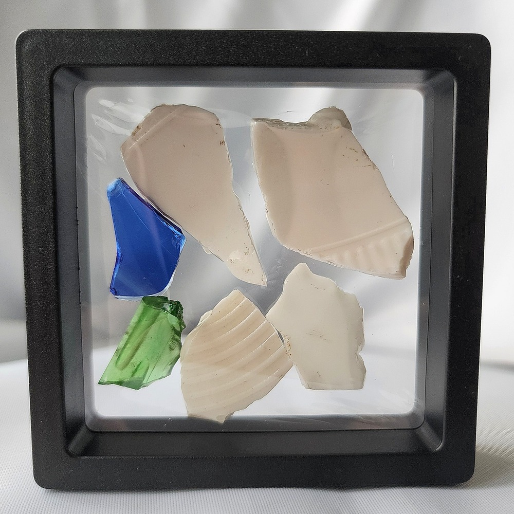 Early 1900s Colonial Glass Shards Antique Glass Milk Glass Shards With‎ Details
